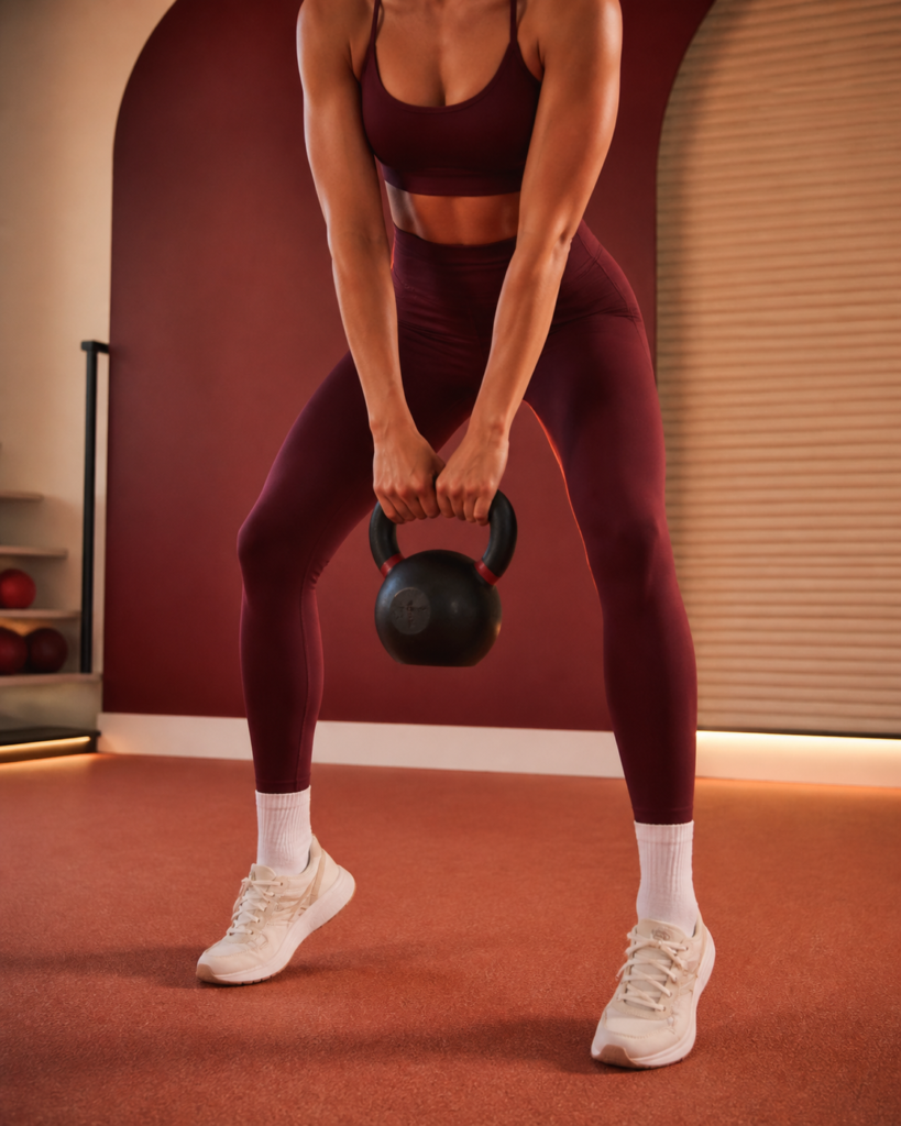 Mulher praticando exercício em treino para emagrecer feminino Jaru